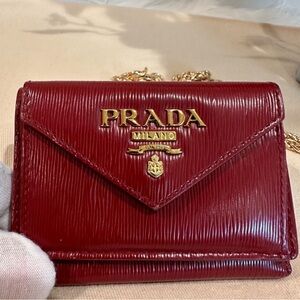 PRADA Saffiano Small Trifold Wallet with COA